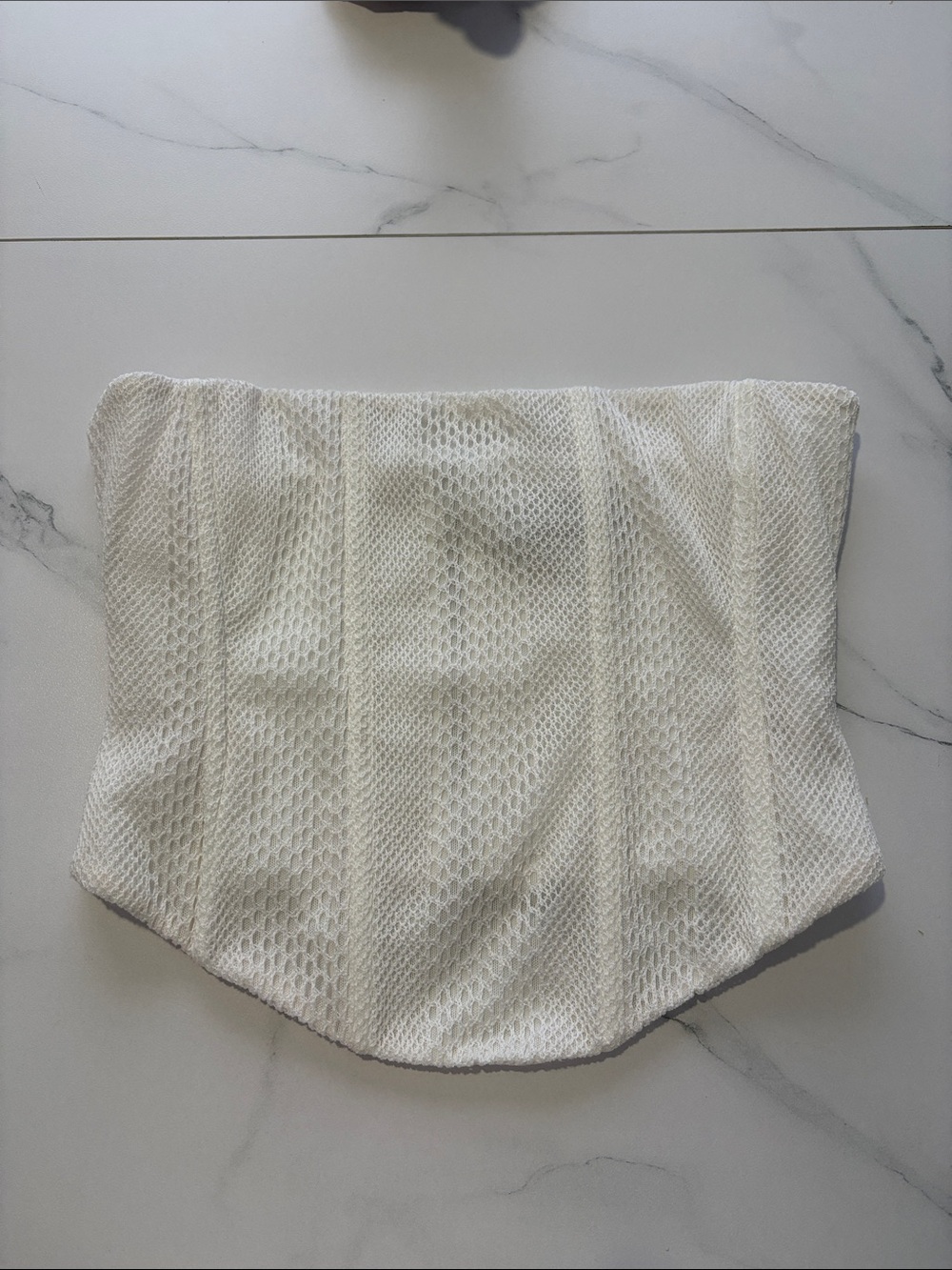 White Fox Boutique White Textured Strapless Bustier
